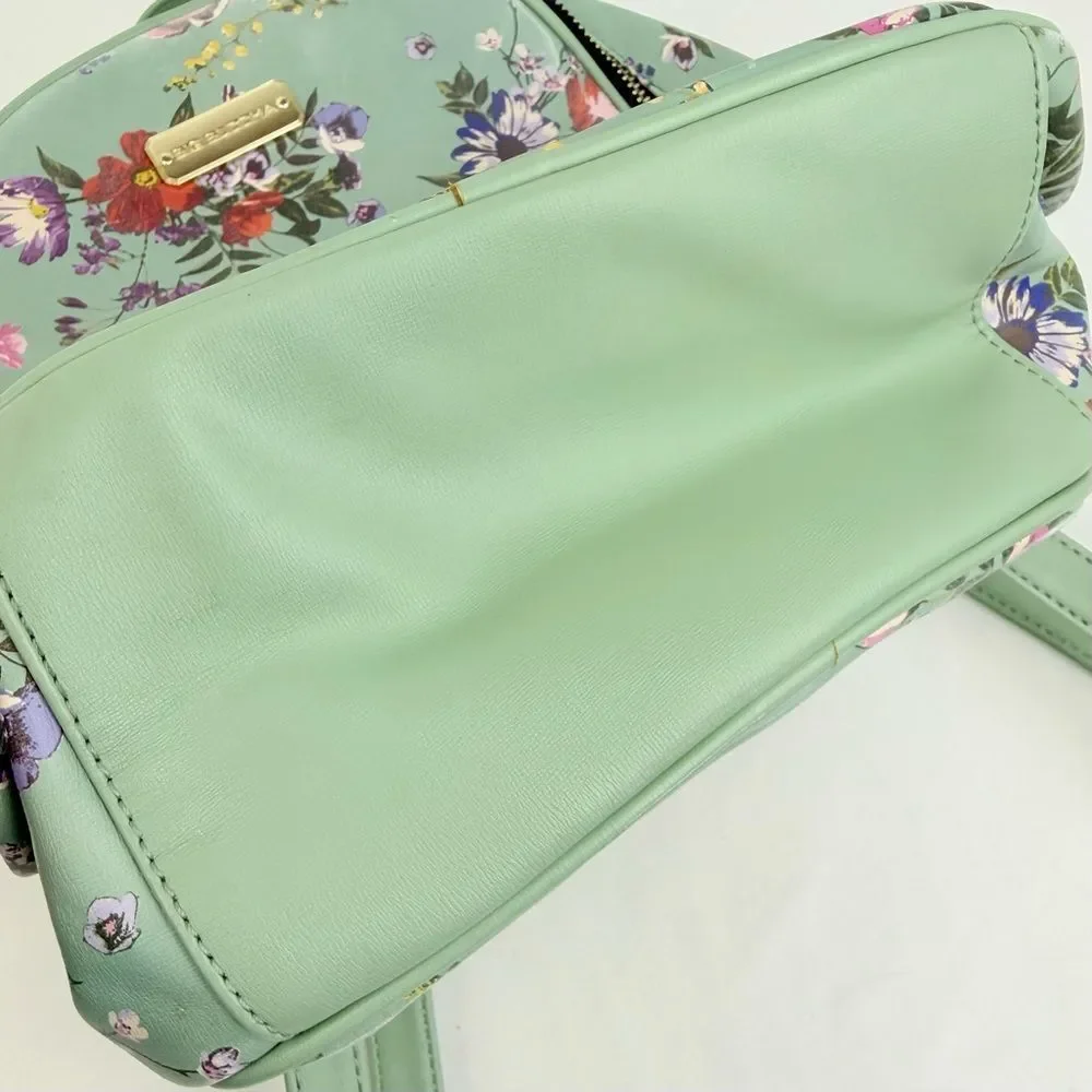 Big Buddha Mint Green Colorful Floral Garden Print Vinyl Mini Backpack